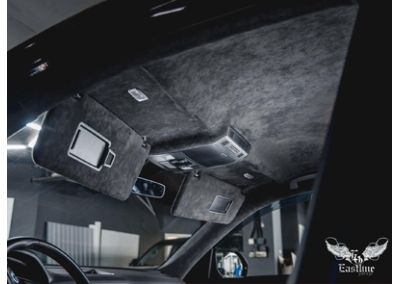 Volkswagen Teramont - потолок из алькантары, ламинация карбоном, шумоизоляция крыши и дверей.