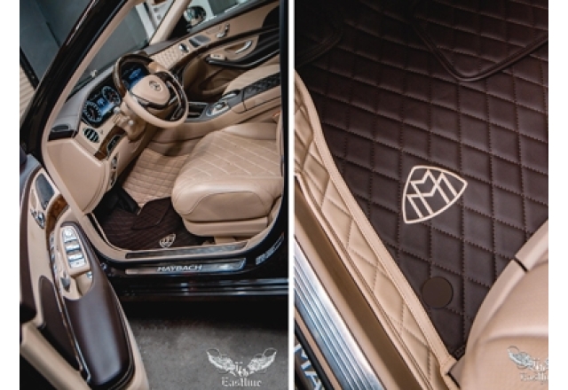 Mercedes Maybach  - комплект ковров из экокожи бежевого цвета