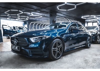 Mercedes-Benz CLS – локальный окрас кузова автомобиля с последующей полировкой лакокрасочного покрытия 