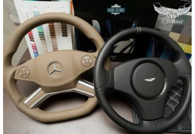 Mercedes-Benz GL изменение анатомии рулевого колеса, установка подогрева и последующий перешив в натуральную кожу.