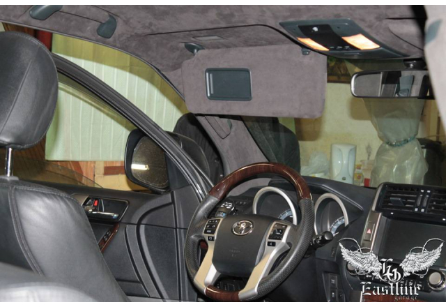 Toyota Land Cruiser Prado - перетяжка потолка итальянской алькантарой