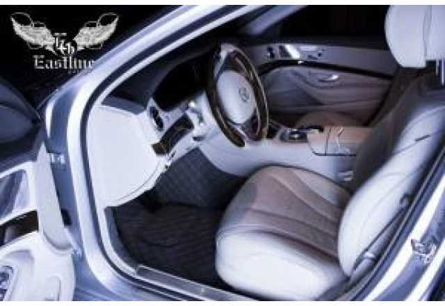 Mercedes-Benz S500 W222 Люксовый комплект ковриков из экокожи (кожаный пол + комплект ковров)