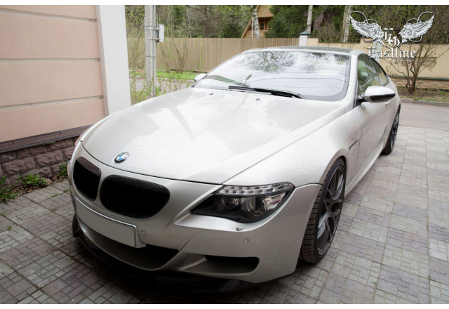 BMW 6 e63 перетяжка потолка и задней полки в алькантару, перетяжка торпедо и центральной консоли в натуральную кожу Nappa