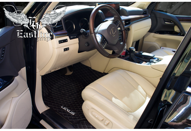Lexus LX450d – пошив люксового комплекта ковриков из немецкой экокожи