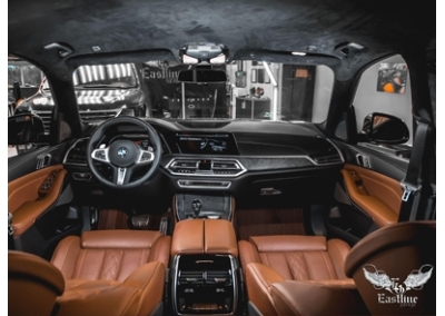 BMW X5M - оклейка кузова бронепленкой, электронная тонировка, шумоизоляция, перетяжка потолка и комплект кожаных ковров. 
