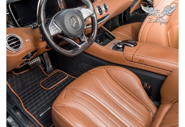 Mercedes-Benz S-Class coupe (C217) пошив комплекта ковриков из фактурной немецкой экокожи