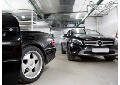 Mercedes-Benz GLA бронирование стекол полиуретаном и тонировка задней полусферы