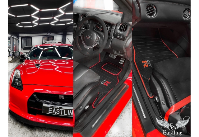 Комплекты премиальных ковров для двух Nissan GT-R от тюнинг-ателье Eastline Garage 
