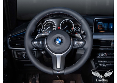 Перетяжка руля BMW X6 в тюнинг-ателье Eastline Garage