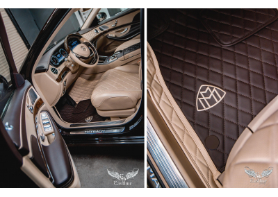 Mercedes Maybach  - комплект ковров из экокожи бежевого цвета
