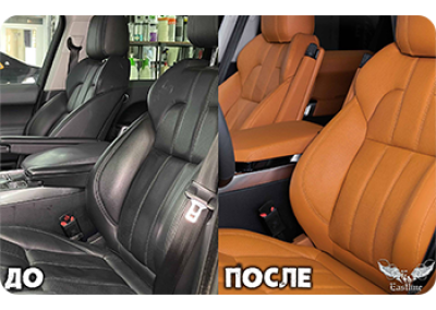 Перетяжка салона Land Rover Range Rover в натуральную кожу цвета Tan